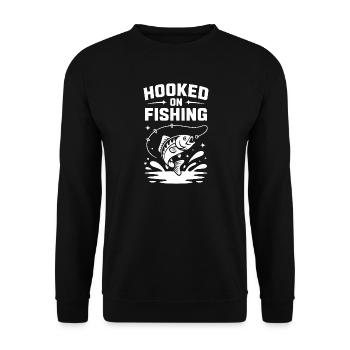 Accroché à la pêche - Pêcheur Spruch - Sweat-shirt Unisexe - noir - Devant - Alina (178cm) & Michal (187cm)