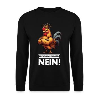 Before You Ask No Chickens Chicken Chicken Lover - Unisex Sweatshirt - black - Front - Alina (178cm) & Michal (187cm)
