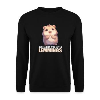 Lemmings Lemming - Unisex Sweatshirt - black - Front - Alina (178cm) & Michal (187cm)