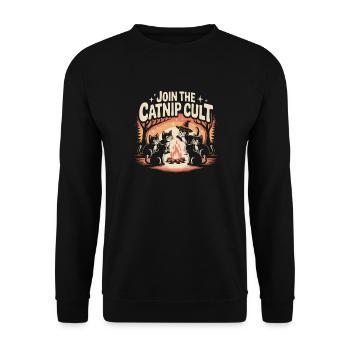 Join the Catnip Cult | Creepy - Unisex Sweatshirt - black - Front - Alina (178cm) & Michal (187cm)