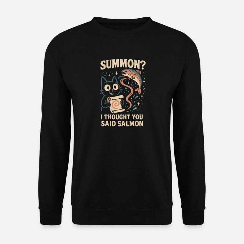 Invoquer du saumon ? | Chat Flippant Mignon - Sweat-shirt Unisexe - noir