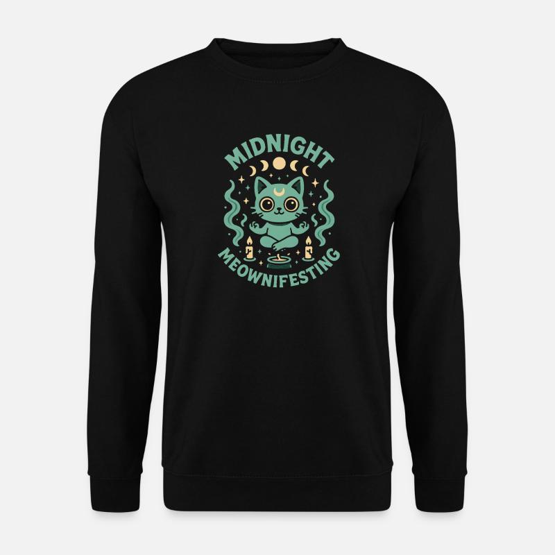 Mitternacht Meownifesting | Creepy Cute - Unisex Pullover - Schwarz