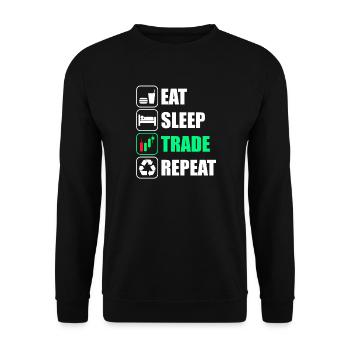 Eat sleep trade repeat stock market stock market trader - Unisex Sweatshirt - black - Front - Alina (178cm) & Michal (187cm)