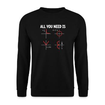 What part of don't you mess up math - Unisex Sweatshirt - black - Front - Alina (178cm) & Michal (187cm)