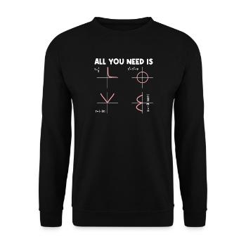Tout ce dont vous avez besoin, c’est de mathématiques, de mathématiciens, de professeur de maths. - Sweat-shirt Unisexe - noir - Devant - Alina (178cm) & Michal (187cm)