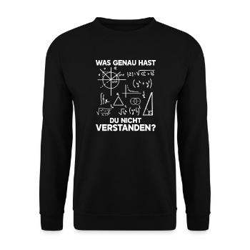 Was Genau Hast Du Nicht Verstanden Mathematiker - Unisex Pullover - Schwarz - Vorne - Alina (178cm) & Michal (187cm)