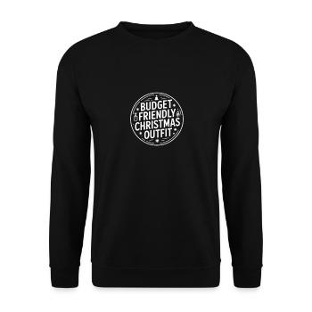 Budget Friendly Christmas Outfit Weihnachten - Unisex Pullover - Schwarz - Vorne - Alina (178cm) & Michal (187cm)