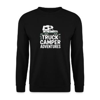 Camping-car tout-terrain Truck Camper Adventures - Sweat-shirt Unisexe - noir - Devant - Alina (178cm) & Michal (187cm)