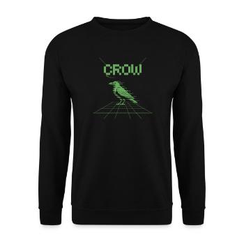 Crow Retro Shirt – 8 Bit Gaming Style - Unisex Sweatshirt - black - Front - Alina (178cm) & Michal (187cm)