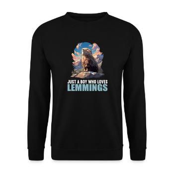 Lemmings Lemming - Unisex Sweatshirt - black - Front - Alina (178cm) & Michal (187cm)