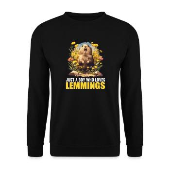 Lemmings Lemming - Unisex Sweatshirt - black - Front - Alina (178cm) & Michal (187cm)