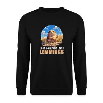Lemmings Lemming - Unisex Sweatshirt - black - Front - Alina (178cm) & Michal (187cm)