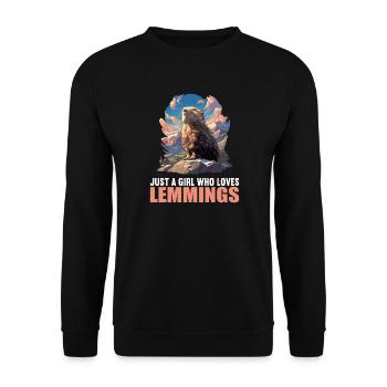 Lemmings Lemming - Unisex Sweatshirt - black - Front - Alina (178cm) & Michal (187cm)