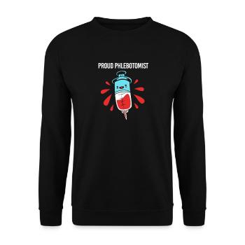 Pflege Pfleger Pflegerin Blutentnahme Phlebotomist - Unisex Pullover - Schwarz - Vorne - Alina (178cm) & Michal (187cm)