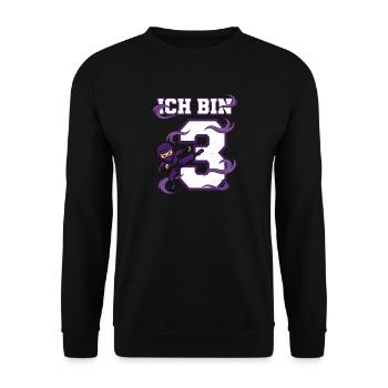 Ich bin 3 Ninja 3. Geburtstag Lila Karate - Unisex Pullover - Schwarz - Vorne - Alina (178cm) & Michal (187cm)