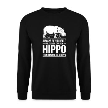 Expressions d’hippopotames Blague hippopotame Cadeau d’hippopotame - Sweat-shirt Unisexe - noir - Devant - Alina (178cm) & Michal (187cm)