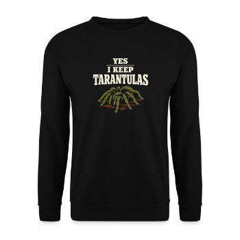 Tarantel Tarantel Halter Spinnenbesitzer - Unisex Pullover - Schwarz - Vorne - Alina (178cm) & Michal (187cm)