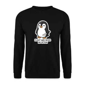 Pingouin avec lame - le vol n’était pas une option - Sweat-shirt Unisexe - noir - Devant - Alina (178cm) & Michal (187cm)