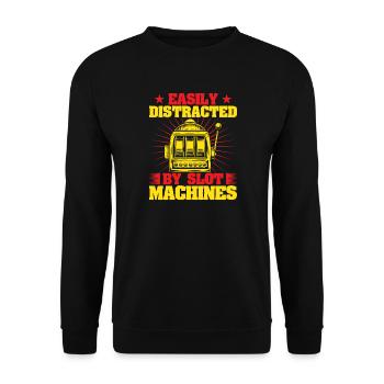 Gambling Fan Easily Distracted By Casino - Unisex Pullover - Schwarz - Vorne - Alina (178cm) & Michal (187cm)