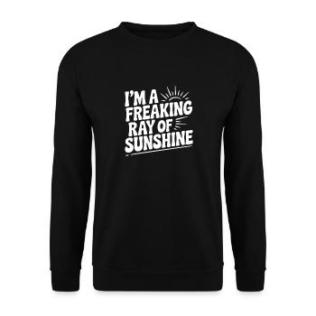 Ich bin ein verdammter Sonnenstrahl - Unisex Pullover - Schwarz - Vorne - Alina (178cm) & Michal (187cm)