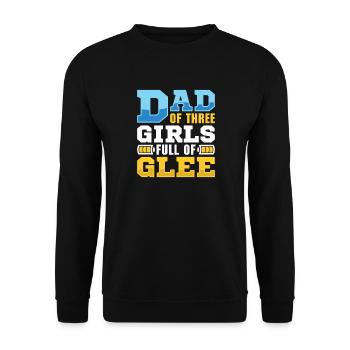Dad father of three girls daughters - Unisex Sweatshirt - black - Front - Alina (178cm) & Michal (187cm)