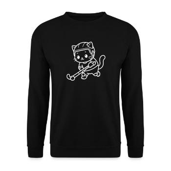 Hockey sur gazon Kawaii Cat - Sweat-shirt Unisexe - noir - Devant - Alina (178cm) & Michal (187cm)