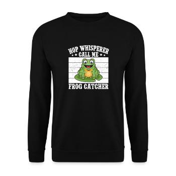Attrape-grenouilles, Chuchoteur de houlettes, appelle-moi grenouille - Sweat-shirt Unisexe - noir - Devant - Alina (178cm) & Michal (187cm)