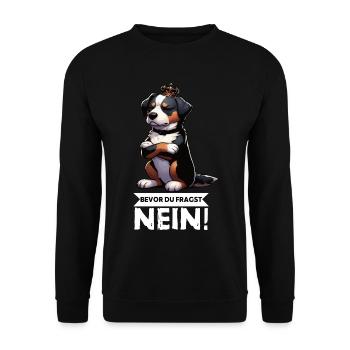 Before you ask: No Appenzeller Mountain Dog - Unisex Sweatshirt - black - Front - Alina (178cm) & Michal (187cm)