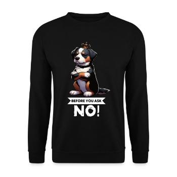 Avant que vous ne demandiez Appenzeller Sennenhund Sennenhunde - Sweat-shirt Unisexe - noir - Devant - Alina (178cm) & Michal (187cm)