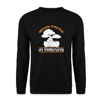 Maître Bonsaï en formation Conception de jardiniers zen - Sweat-shirt Unisexe - noir - Devant - Alina (178cm) & Michal (187cm)