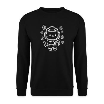 Beekeeper Kawaii Cat Beekeeper - Unisex Sweatshirt - black - Front - Alina (178cm) & Michal (187cm)