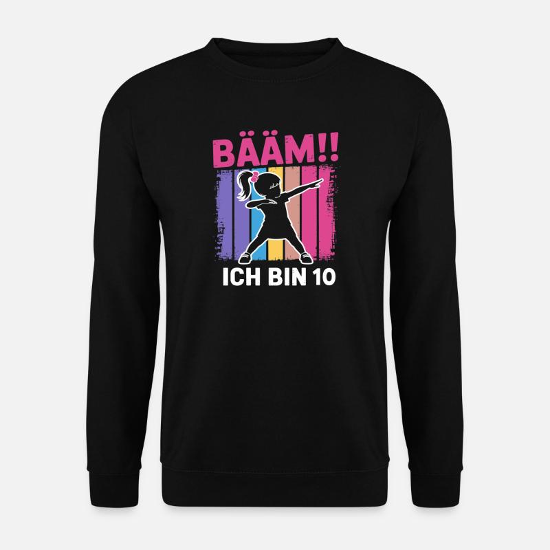 Bääm Ich bin 10 Dabbing Mädchen 10. Geburtstag - Unisex Pullover - Schwarz