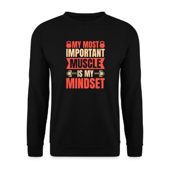 Fitness Motivation Bodybuilder Important Mindset - Unisex Sweatshirt - black - Front - Alina (178cm) & Michal (187cm)