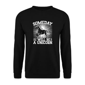 Équitation de rodéo : un jour, je serai une licorne - Sweat-shirt Unisexe - noir - Devant - Alina (178cm) & Michal (187cm)
