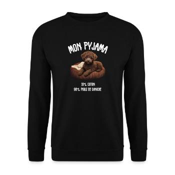 Pyjama Chien Caniche Humour - Sweat-shirt Unisexe - noir - Devant - Alina (178cm) & Michal (187cm)