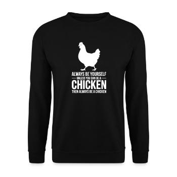 Hühner Sprüche Huhn Lustige Hühner Geschenk - Unisex Pullover - Schwarz - Vorne - Alina (178cm) & Michal (187cm)