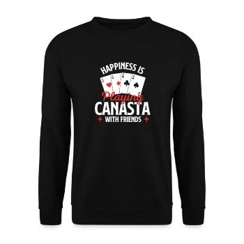 Happiness Playing Canasta With Friends - Unisex Sweatshirt - black - Front - Alina (178cm) & Michal (187cm)