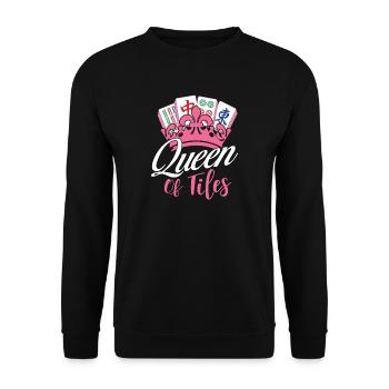 Reine des tuiles Amant du Mahjong Mah Jong - Sweat-shirt Unisexe - noir - Devant - Alina (178cm) & Michal (187cm)