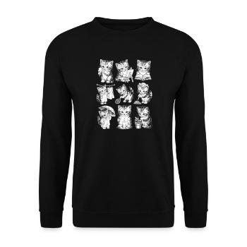 Kitten Library Adventure - Unisex Sweatshirt - black - Front - Alina (178cm) & Michal (187cm)