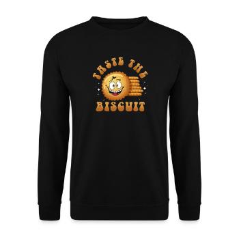 Treat The Biscuit Cartoon Cookie - Sweat-shirt Unisexe - noir - Devant - Alina (178cm) & Michal (187cm)