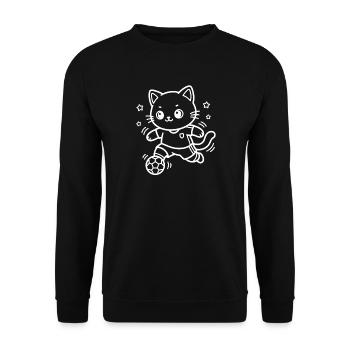 Soccer Kawaii Cat - Sweat-shirt Unisexe - noir - Devant - Alina (178cm) & Michal (187cm)