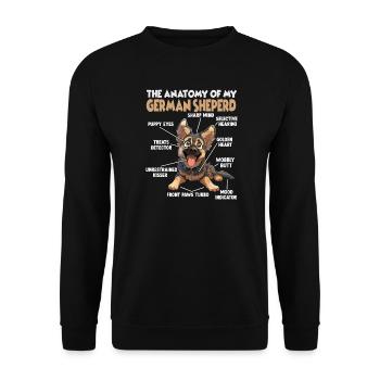 German Shepherd Dog Owner Dog Lover - Unisex Sweatshirt - black - Front - Alina (178cm) & Michal (187cm)