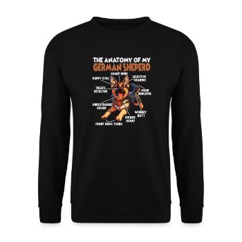 Promenade cadeau du propriétaire de chien sur les proverbes du chien - Sweat-shirt Unisexe - noir - Devant - Alina (178cm) & Michal (187cm)