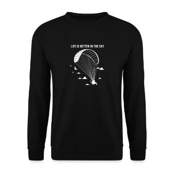 Skydive Paragliding - Unisex Sweatshirt - black - Front - Alina (178cm) & Michal (187cm)