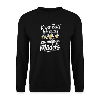 Bee No Time Girls apicultrice qui dit abeilles mellifères - Sweat-shirt Unisexe - noir - Devant - Alina (178cm) & Michal (187cm)