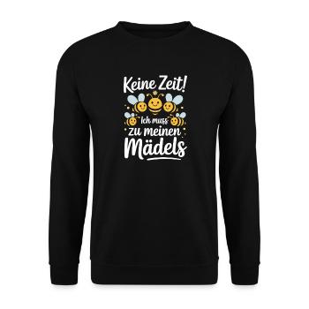 Bee No Time Girls apicultrice qui dit abeilles mellifères - Sweat-shirt Unisexe - noir - Devant - Alina (178cm) & Michal (187cm)