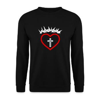 JESUS CHRIST CHURCH CHRISTIANITY - Unisex Sweatshirt - black - Front - Alina (178cm) & Michal (187cm)