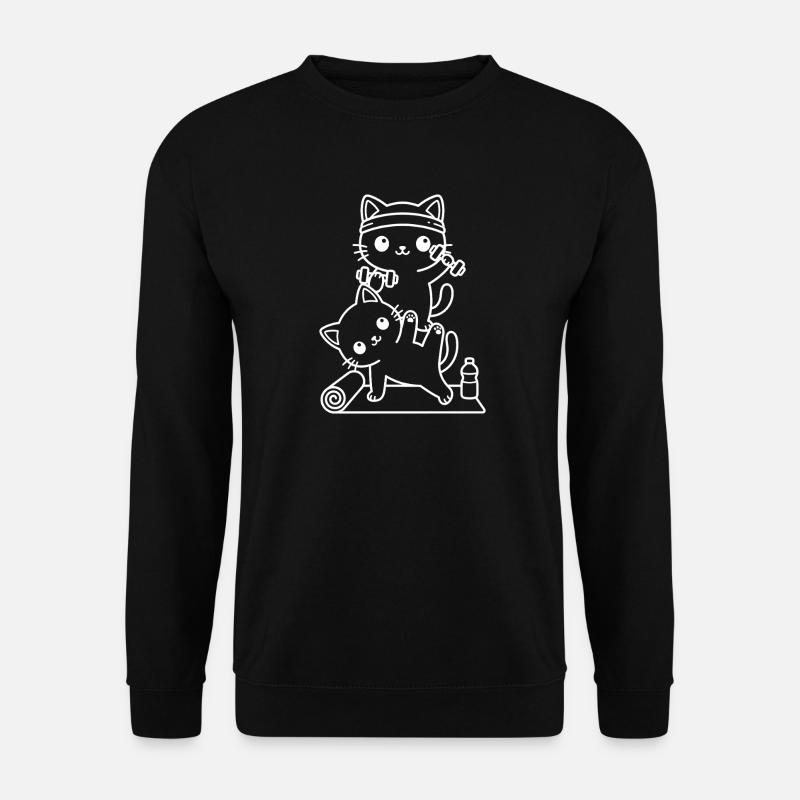 Kawaii Katzen beim Training - Unisex Pullover - Schwarz