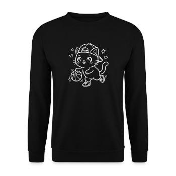 Basket-ball des Kawaii Cat - Sweat-shirt Unisexe - noir - Devant - Alina (178cm) & Michal (187cm)