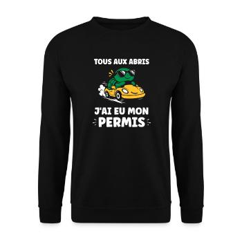 Humor I have my driver's license - Unisex Sweatshirt - black - Front - Alina (178cm) & Michal (187cm)